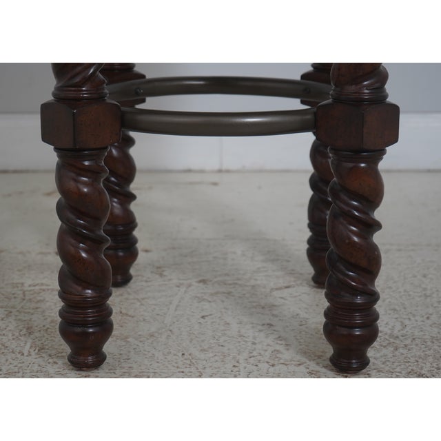Pair of Legacy Classic Leather Back Bar Stools For Sale - Image 10 of 16