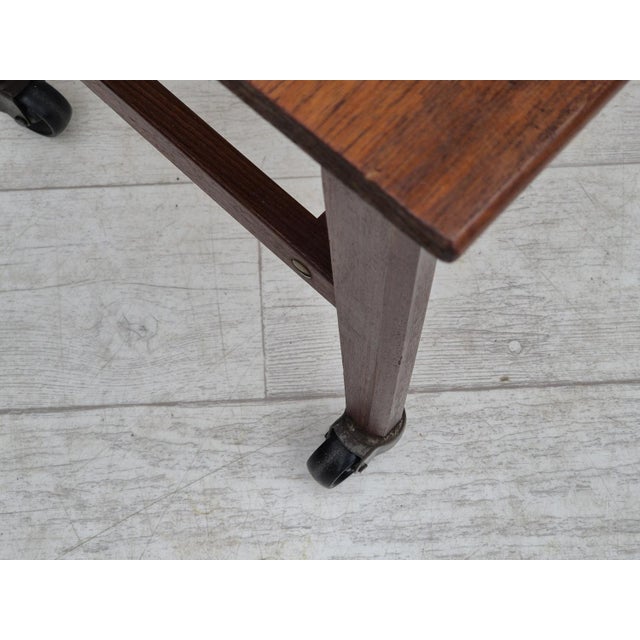 Danish Rattan & Teak Side Table, 1970s For Sale - Image 10 of 17