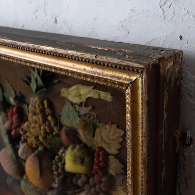 Textile Feltwork Basket of Fruit, 19th Century For Sale - Image 7 of 9