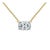 1-3 Carat Oval Diamond East West 14k Gold Floating Pendant Necklace For Sale