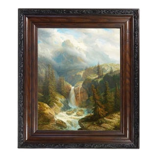 "Rosenlaui Bei Meiringen" Contemporary Reproduction Print on Canvas, Framed For Sale