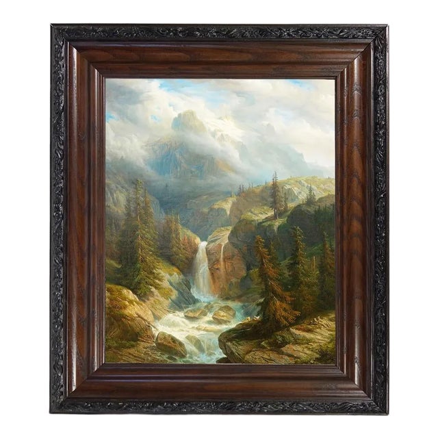 "Rosenlaui Bei Meiringen" Contemporary Reproduction Print on Canvas, Framed For Sale