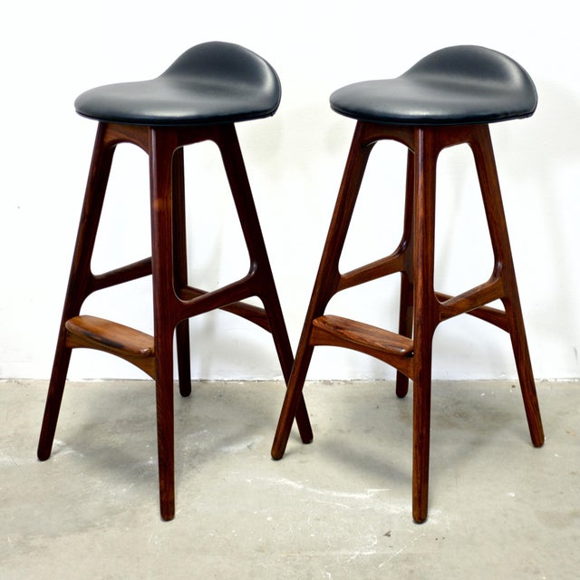 Oddense Maskinsnedkeri a/S Pair of Rosewood Model Od61 Stools Designed by Erik Buch For Sale - Image 9 of 18