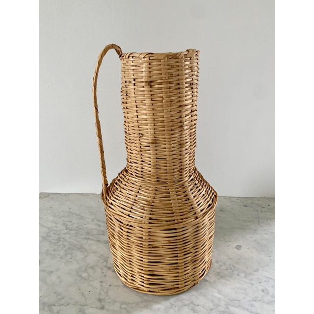 Vintage Boho Wicker Vase Basket Chairish