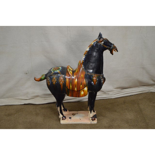 Tang Dynasty Style Glazed Pottery Horse Statue Chairish