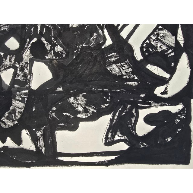 Black Black and White Abstraction Ink Drawing in the Style of Pablo Picasso, Unframed For Sale - Image 8 of 8