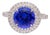 Tiffany & Co. Platinum Double Soleste Round Shape 3ct Tanzanite Diamond Ring, Size 6.5 For Sale