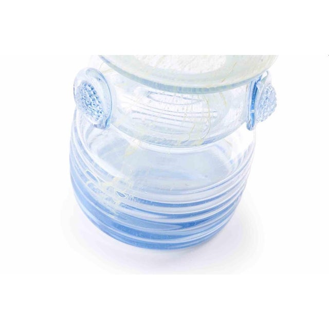 Italian Art Glass Blue Vase, 1970s For Sale - Image 4 of 5