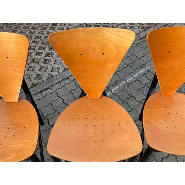 Italian Triangle Dining Chairs, 1980s, Set of 4 For Sale - Image 6 of 18
