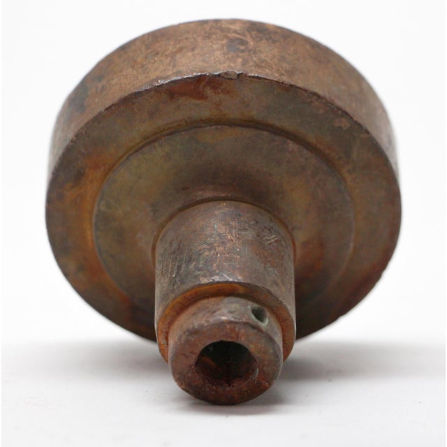 Antique Beaded Cast Brass Concentric Entry Door Knob For Sale - Image 4 of 4