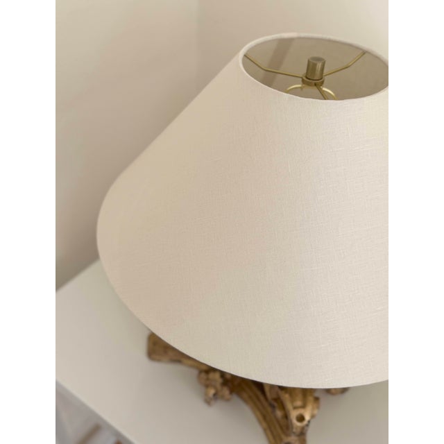 Late 18th Century 18th C Italian Column Lamps, With Linen Shades For Sale - Image 5 of 10