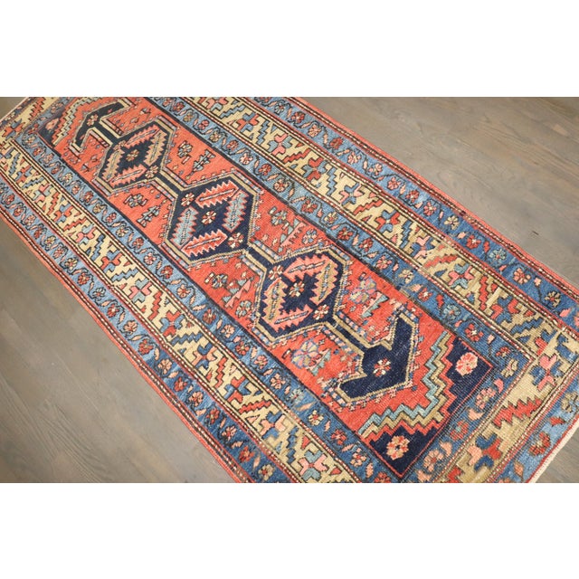 Antique Zabihi Collection Persian Heriz Runner - 2'11" x 6'6" For Sale - Image 4 of 9