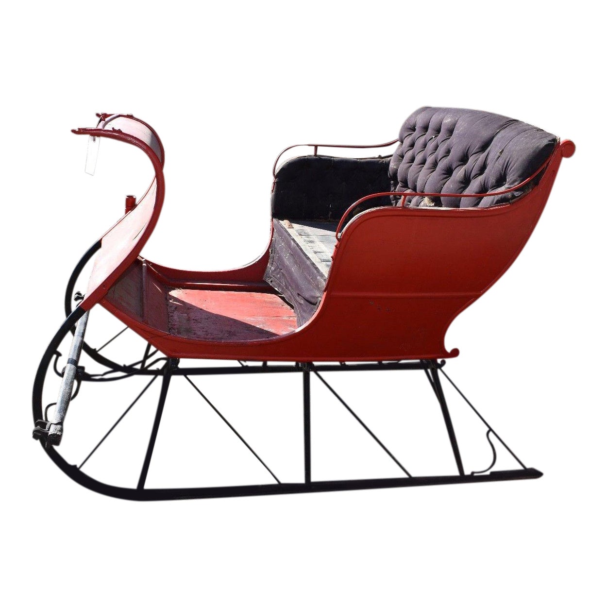 Antique Red Portland Cutter Sleigh Vintage Horse Drawn Holiday Sled