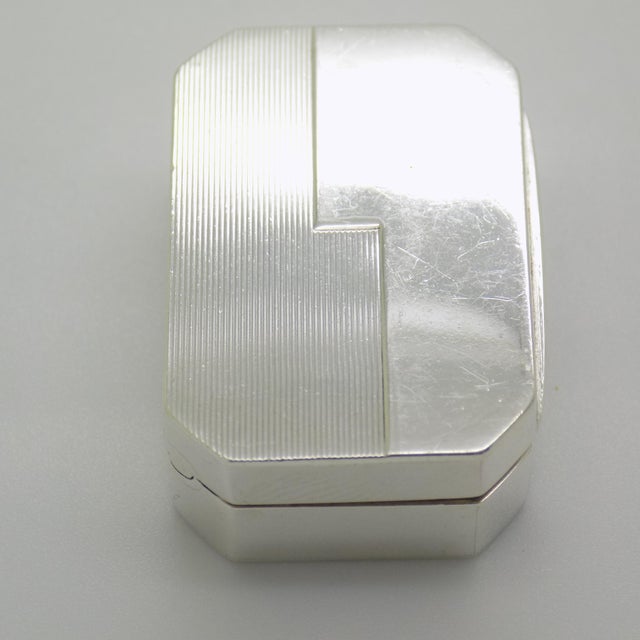 Vintage Italian Handmade Genuine Silver Codevilla Branded Pill Snuff Trinket Box, 1931 For Sale - Image 6 of 12