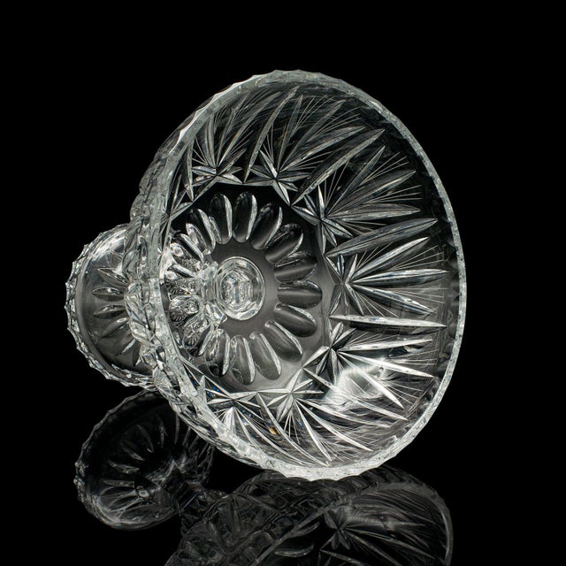 1950's Vintage Crystal Footed Grape Bowl For Sale - Image 6 of 11