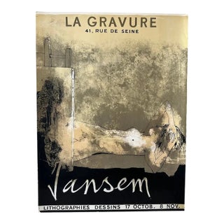 Original Jean Jansem Exhibition Poster Paris 1960s Lithographies Dessins Vintage Mid Century Art For Sale