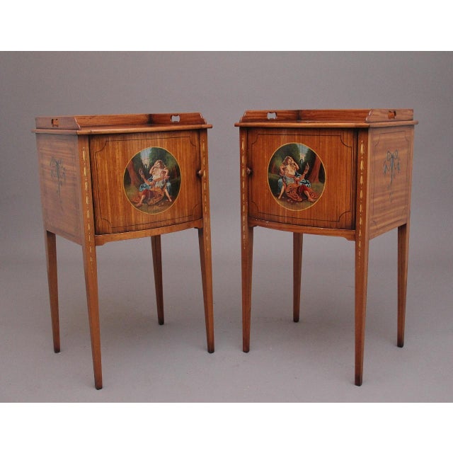 Sheraton Style Satinwood Bedside Cabinets, 1920, Set of 2 For Sale - Image 12 of 12