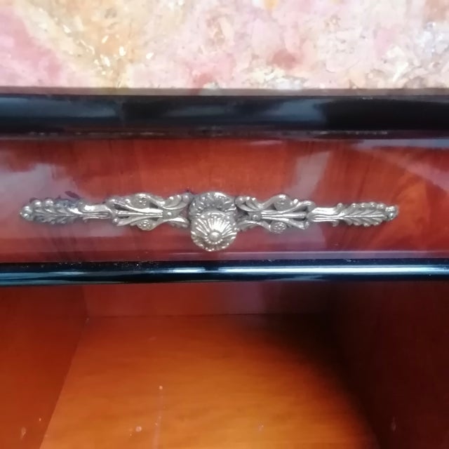 Maroon Vintage Wooden Bedside Tables, 1950s, Set of 2 For Sale - Image 8 of 13