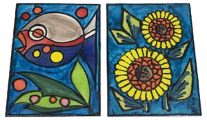 Mid-Century Ruscha Keramik Wall Plaques, Germany, 1970s, Set of 2