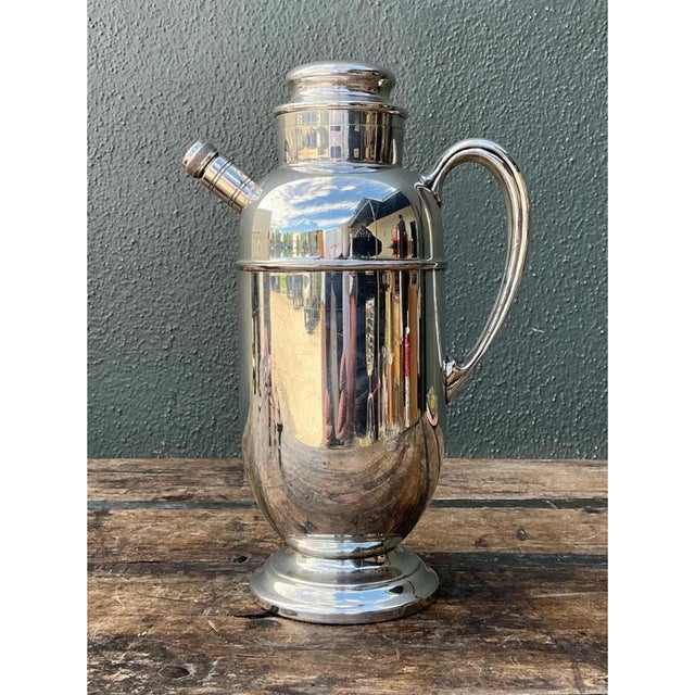 Vintage Art Deco Silver Plate Cocktail Pitcher For Sale - Image 11 of 12