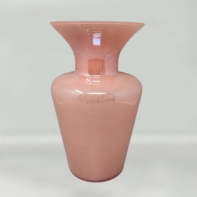 Mid-Century Modern Antique Murano Blown Pink Vase by Maestro Del Vetro, 1970s For Sale - Image 3 of 9