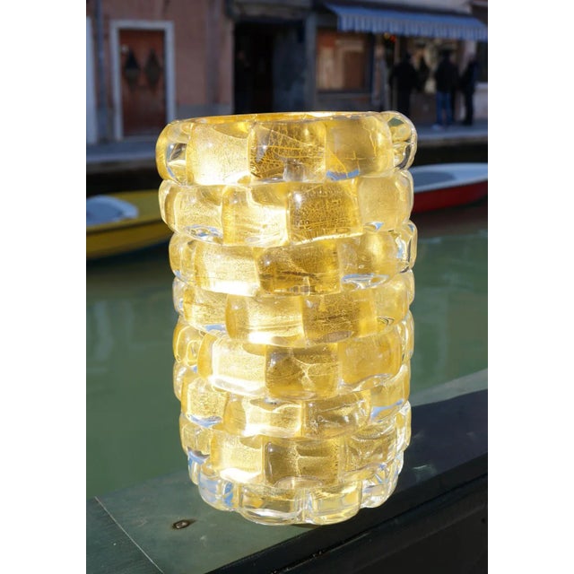 Early 21st Century Gold Leaf 24kt Glass Vase the Wall by Made Murano Glass, 2021 For Sale - Image 5 of 9