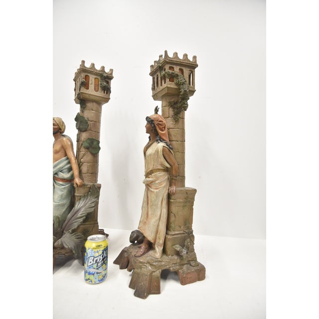 Late 19th Century Monumental Austrian Terracotta Orientalist Lamps - a Pair For Sale - Image 12 of 17