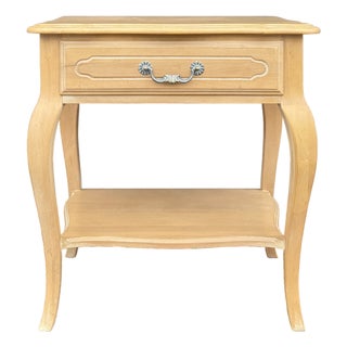 1990s Ethan Allen Country French Collection Solid Birch 1 Drawer Nightstand (26-5416 Bisque) For Sale
