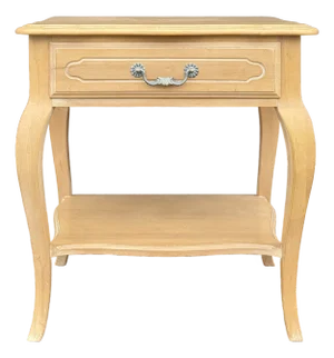 1990s Ethan Allen Country French Collection Solid Birch 1 Drawer Nightstand (26-5416 Bisque)