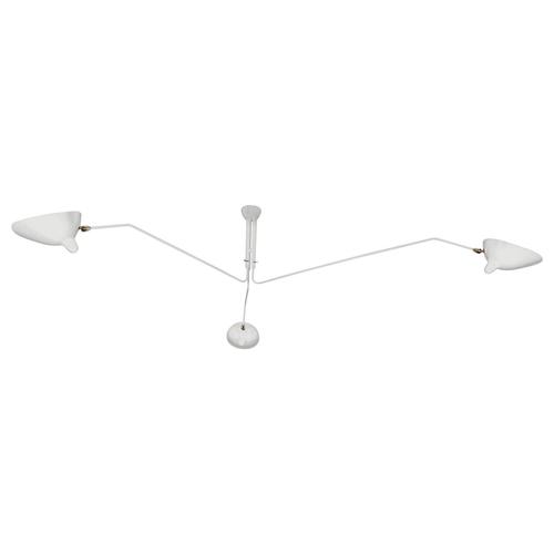 Not Yet Made - Made To Order Mid-Century Modern White Ceiling Lamp with Three Rotating Arms by Serge Mouille For Sale - Image 5 of 5