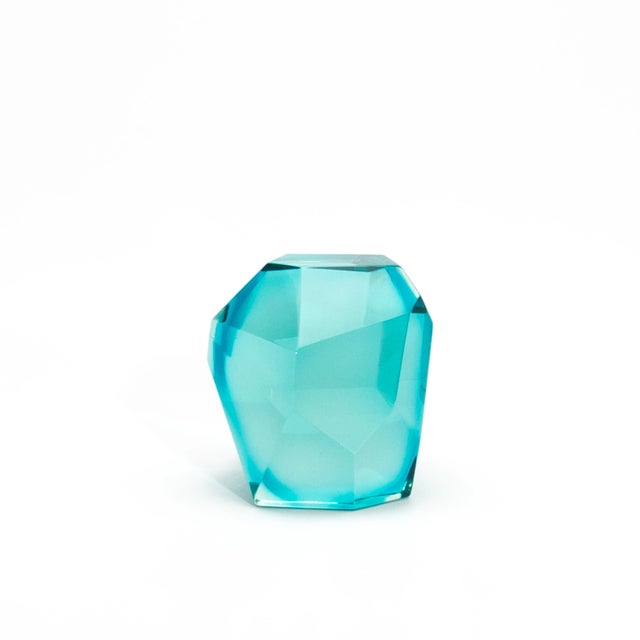 Glass Hand-Blown Murano Diamond Sculpture For Sale - Image 7 of 9