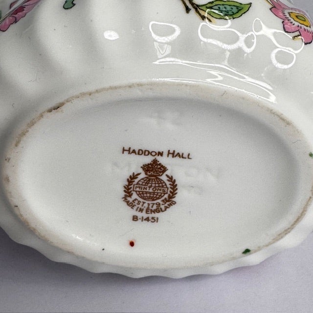 Ceramic Vintage Minton Haddon Hall English Bone China Tea Set, 17 Pieces, Floral Chintz Pattern For Sale - Image 7 of 15