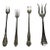 Antique Set of Four Decorative Silverplate Forks For Sale
