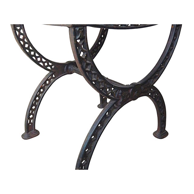 Mid 19th Century Pair 19th Century Antique European Cast Iron Garden / Patio Stools / Seats For Sale - Image 5 of 13