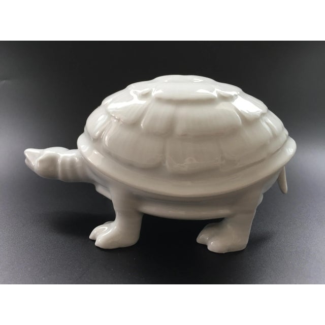 Charles Fields Haviland Vintage French Limoges Charles Field Haviland Tortoise Box With Flower Petals Lid For Sale - Image 4 of 13