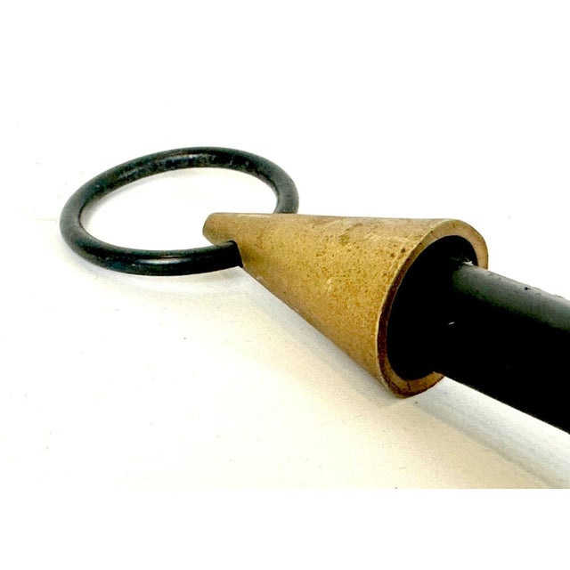 Black Vintage Brutalist Wrought Iron and Brass Candleholder by Gio Ponti, 1970s For Sale - Image 8 of 12