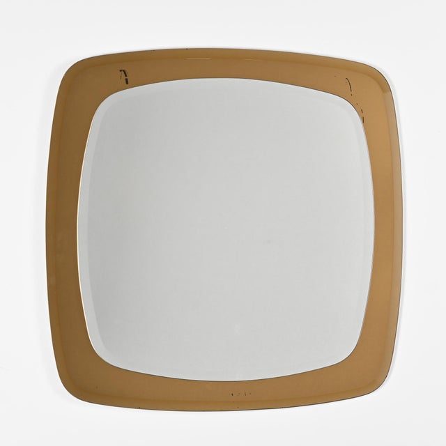 1960s Square Smoked Glass Mirror from VeArt, Italy, 1970s For Sale - Image 5 of 8