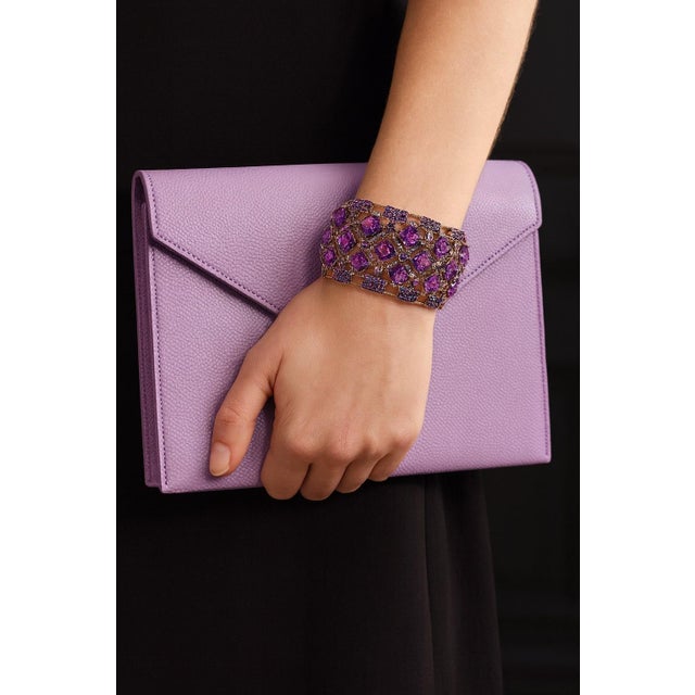 Bochic "Capri" Vintage Amethyst & Peridot Bangle Set In 18K Gold & Silver For Sale - Image 14 of 18