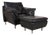 Set of Model 5600 Lounge Chair and Ottoman in Black Leather from Rolf Benz For Sale