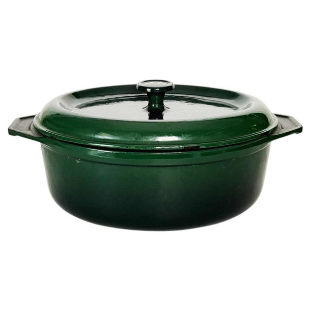 Green Cast Iron Casserole Dish, France, 1970s For Sale - Image 13 of 13