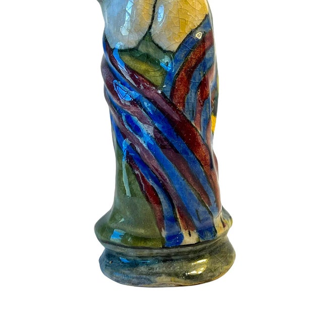 Sculpted Ceramic Woman’s Figurative Art Vase For Sale - Image 9 of 12