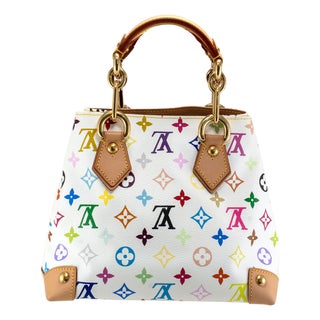 Late 20th Century Vintage Louis Vuitton Monogram Multicolore Audra M40047 White Handbag For Sale