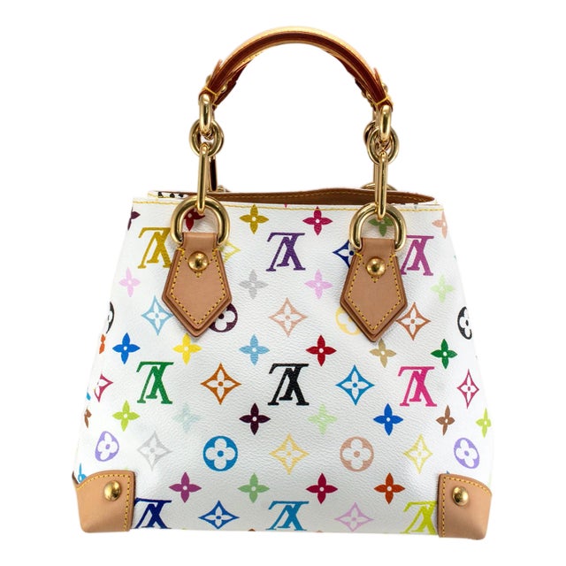 Late 20th Century Vintage Louis Vuitton Monogram Multicolore Audra M40047 White Handbag For Sale