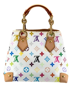 Late 20th Century Vintage Louis Vuitton Monogram Multicolore Audra M40047 White Handbag