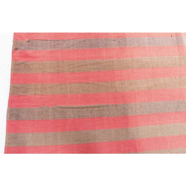 Doris Leslie Blau Vintage Indian Dhurrie Striped Rug For Sale - Image 4 of 8