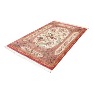 Hand-Knotted Ghom Rug in Fine Silk For Sale