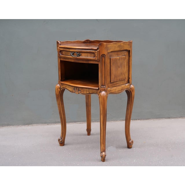Brown French Vintage Louis XV Style Nightstand For Sale - Image 8 of 10