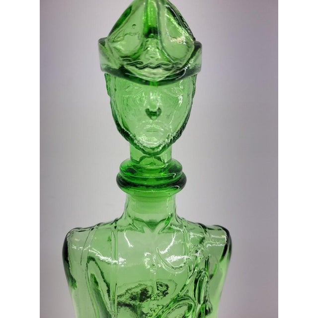 Vintage Italian Green Art Glass Soldier Bottle Decanter Chairish