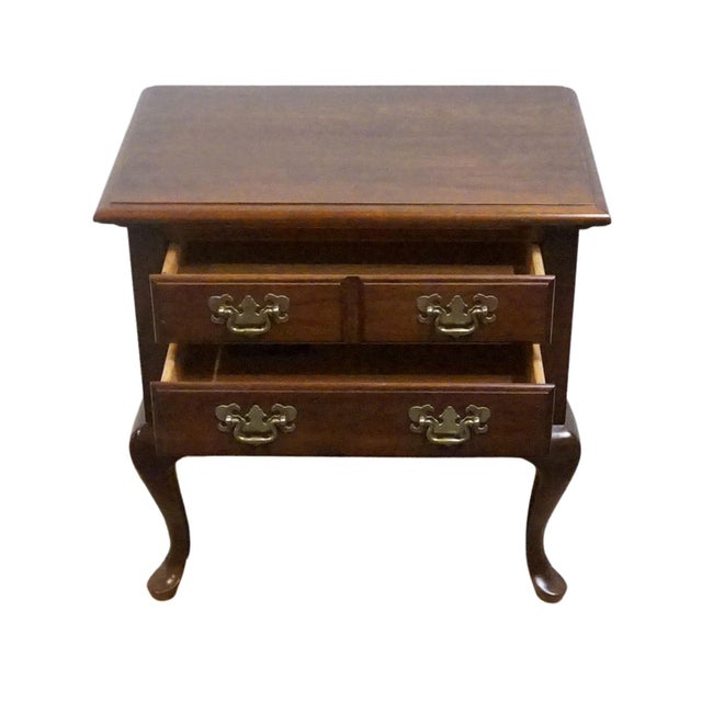 Pennsylvania House Solid Cherry Traditional Style 24" Two Drawer Accent End Table For Sale In Kansas City - Image 6 of 12