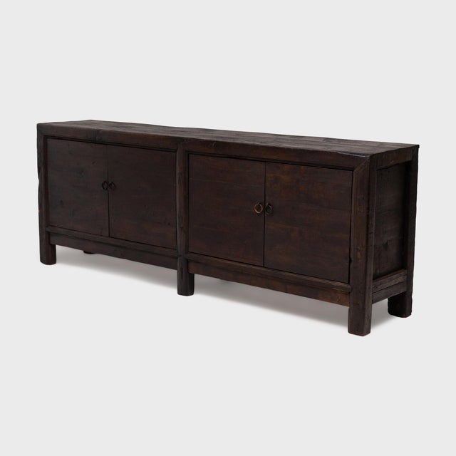Created in the style of Mongolian storage coffers, this early 20th-century herdsman's chest has a straightforward design...